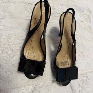 Kate Spade Black Peep-Toe Heels with Bow